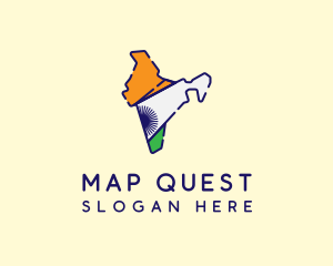 Indian Flag Map logo design