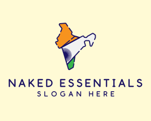 Indian Flag Map logo design