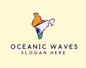 Indian Flag Map logo design