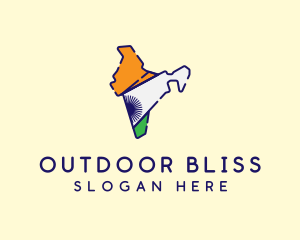 Indian Flag Map logo design