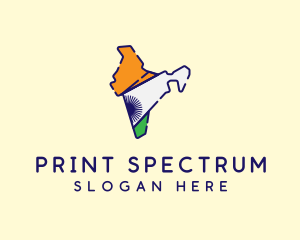 Indian Flag Map logo design