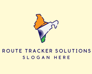 Indian Flag Map logo design