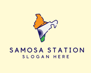 Indian Flag Map logo