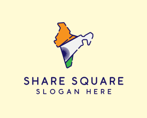 Indian Flag Map logo design