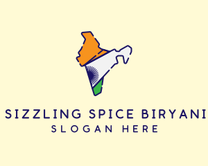 Indian Flag Map logo design