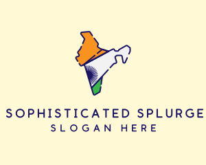 Indian Flag Map logo design