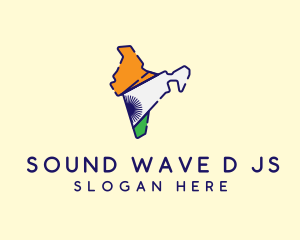 Indian Flag Map logo design