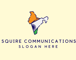 Indian Flag Map logo design