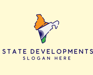 Indian Flag Map logo design