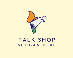 Indian Flag Map logo design