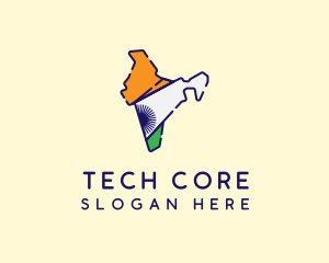 Indian Flag Map logo design