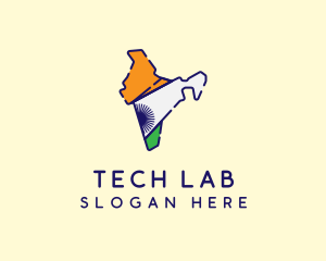 Indian Flag Map logo design