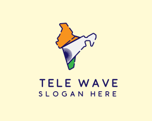 Indian Flag Map logo design