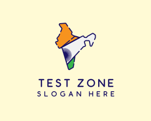 Indian Flag Map logo design