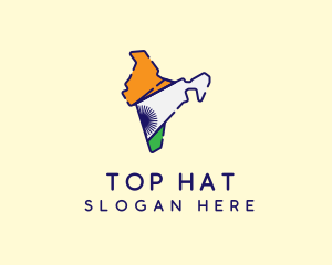 Indian Flag Map logo design