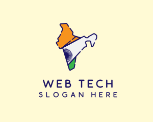 Indian Flag Map logo design