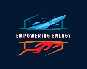 Fire Ice Heating Cooling logo design