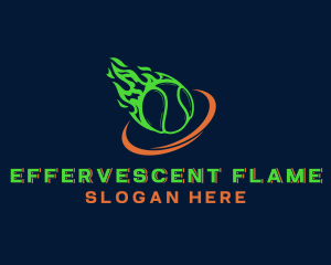 Flame Tennis Ball logo design