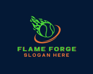 Flame Tennis Ball logo design