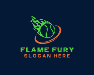 Flame Tennis Ball logo design