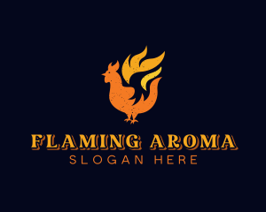 Chicken Barbecue Flame logo