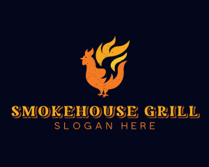 Chicken Barbecue Flame logo