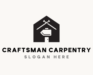 Hammer Nail House Carpentry logo design