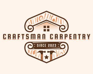 Carpentry Hammer Woodworking logo design