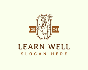 Floral Hand Wellness logo design