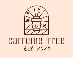 Brown Coffee Line Art logo design