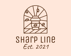 Brown Coffee Line Art logo design