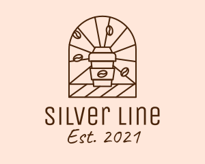 Brown Coffee Line Art logo design