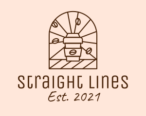 Brown Coffee Line Art logo design