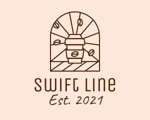 Brown Coffee Line Art logo design