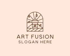 Brown Coffee Cup Art logo