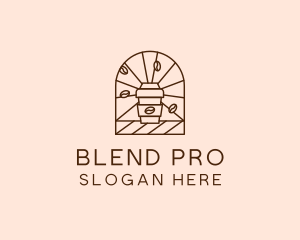 Brown Coffee Line Art logo design