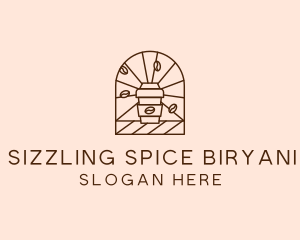 Brown Coffee Line Art logo design