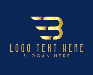 Elegant Wing Letter B logo design