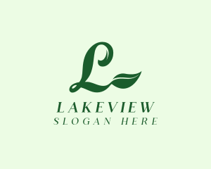 Natural Leaf Letter L logo design