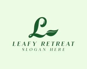 Natural Leaf Letter L logo design