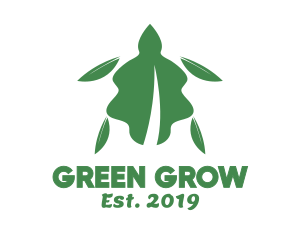 Green Leaf Tortoise logo design