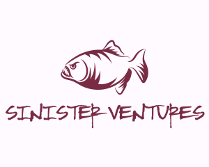 Wild Piranha Fish logo