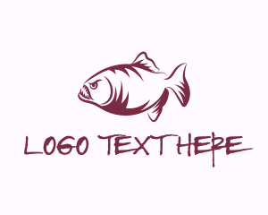 Carnivore - Wild Piranha Fish logo design