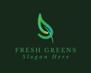 Green Mosaic Leaf logo design