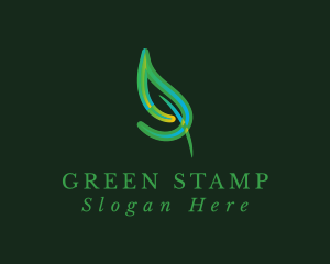 Green Mosaic Leaf logo design