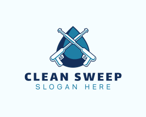 Power Wash Droplet Cleaning logo design