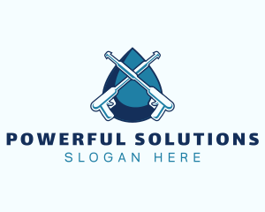 Power Wash Droplet Cleaning logo design