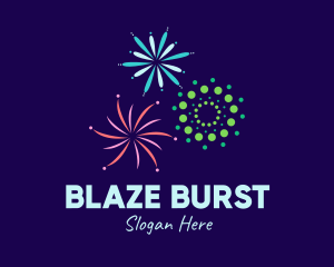 New Year Fireworks logo design