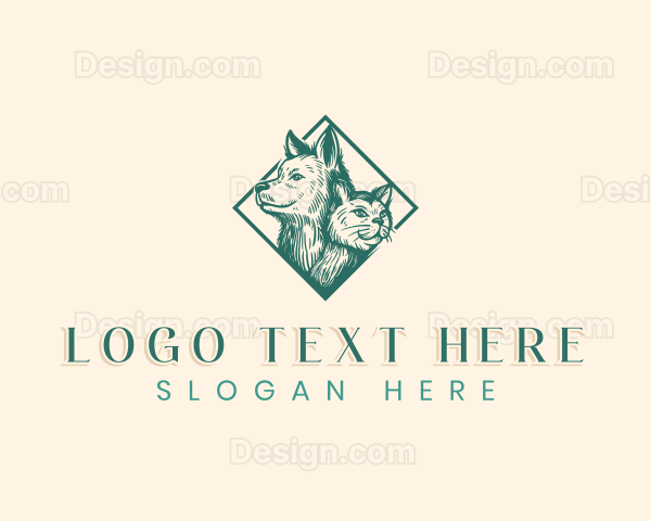 Dog Cat Pet Veterinary Logo