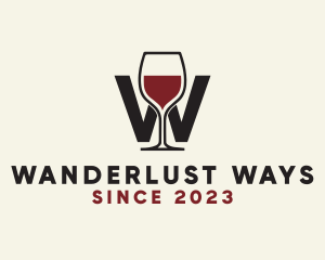 Wine Letter W logo design